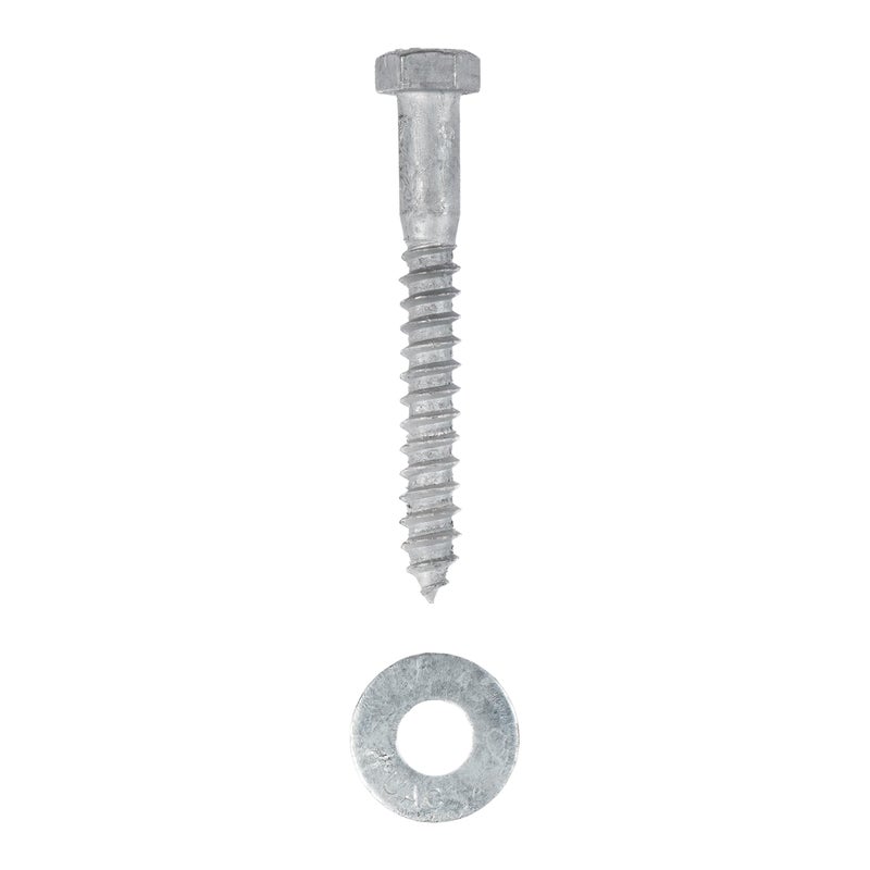 طقم براغي متخلفة 3/8 × 4 (50 حزمة)، 50 براغي و50 حلقة، مجلفنة بالغمس الساخن، تلبي الدرجة الصناعية/التجارية ASME B18.2.1 من شركة Makers Bolt - Image 2